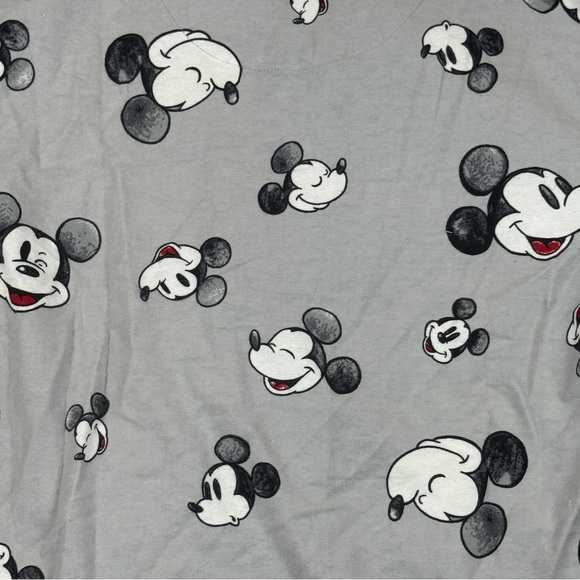 Disney Pottery Barn Teen Flannel Mickey Mouse Gray Pajama Shirt & Pant Set Large - Picture 2 of 9